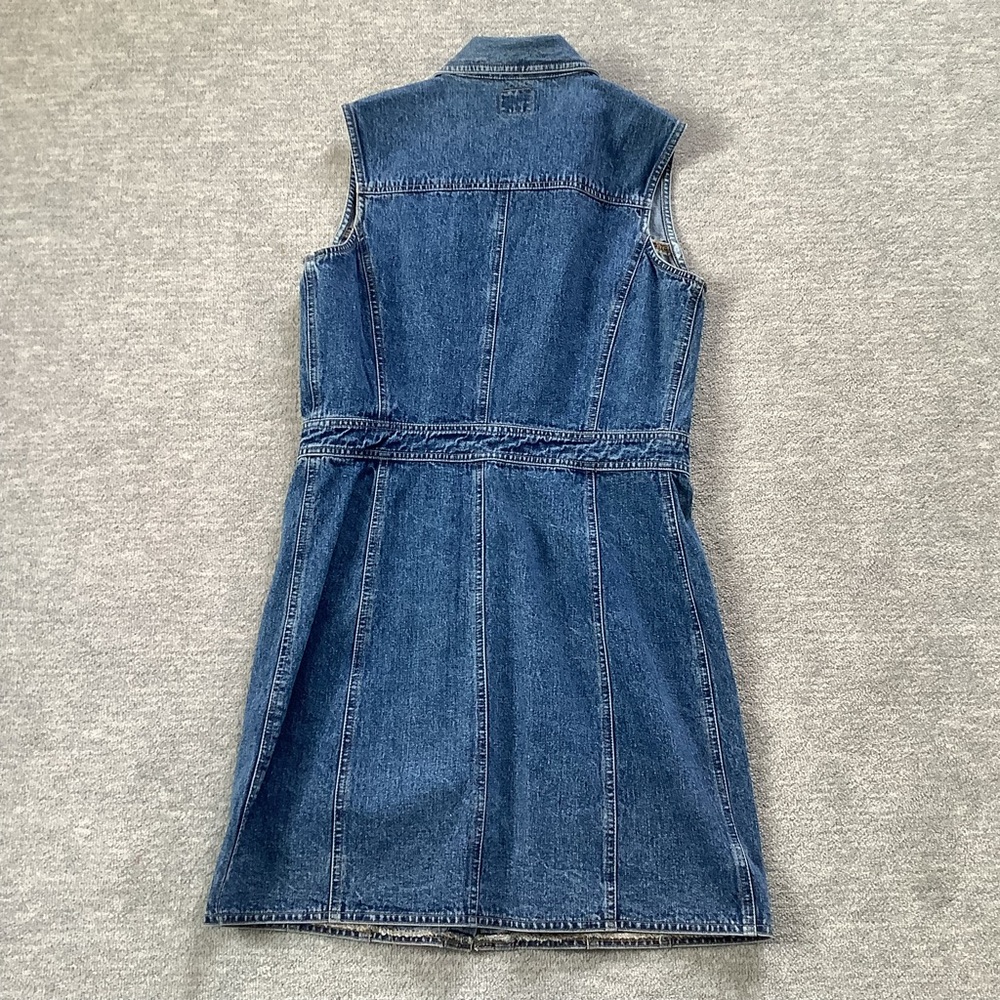 Gap Vintage Sleeveless Buttondown Denim Dress Sz. 12 - Picture 5 of 8